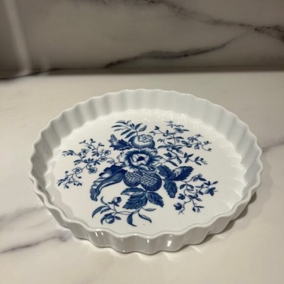 Royal Worcester Rhapsody 10.25” Blue & White Quiche Flan Pie Plate - Picture 1 of 4